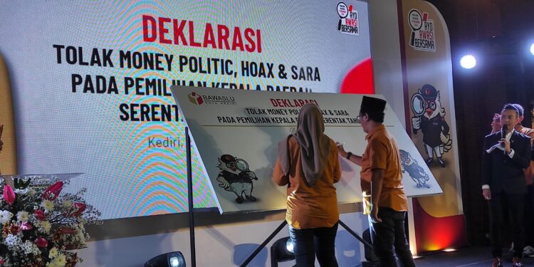 Bawaslu Kota Kediri Gelar Deklarasi Tolak Money Politic, Hoax dan Sara Dalam Pilkada 2024