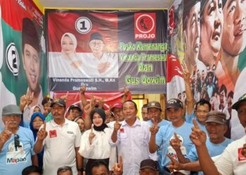 Projo Kota Kediri Deklarasi Dukung Mbak Vinanda-Gus Qowim