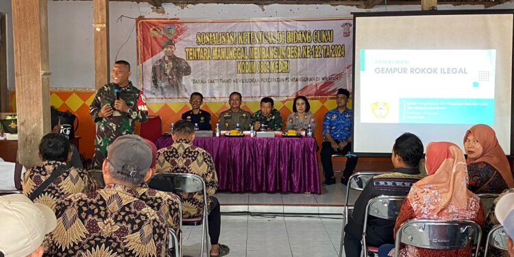 TMMD 122, Kodim 0809/Kediri dan Badan Bea Cukai Kediri Bersinergi Edukasi warga tentang UU Cukai