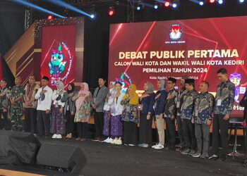 Debat Pertama Pilwali Kota Kediri Yang Digelar KPU Kota Kediri Berjalan Lancar