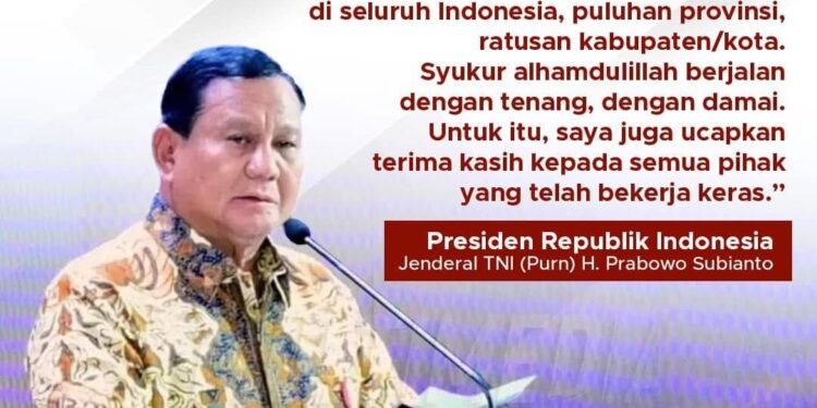 Presiden Prabowo Apresiasi Pilkada Yang Cerminkan Pendewasaan Berpolitik
