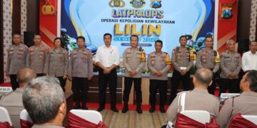 Polres Kediri Kota Gelar Latihan Pra Operasi Lilin 2024 Pengamanan Natal dan Tahun Baru 2025