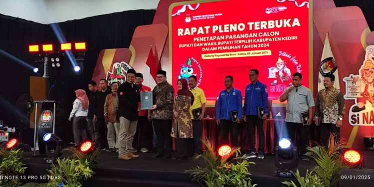 KPU Kabupaten Kediri Tetapkan Bupati dan Wakil Bupati Kabupaten Kediri Terpilih