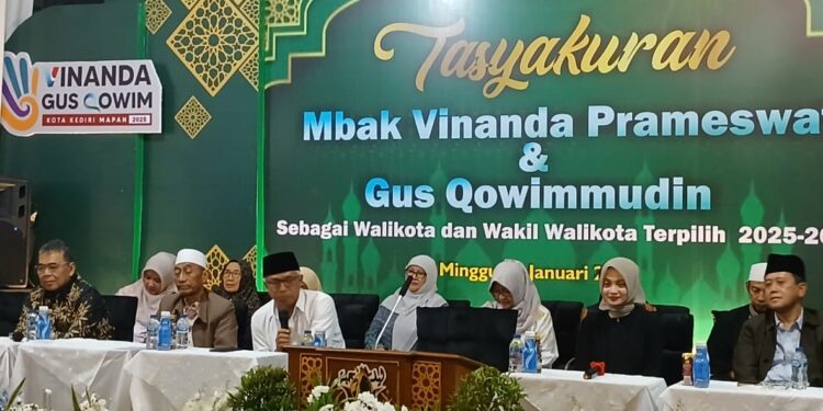 Terpilih Wali Kota Kediri, Vinanda – Gus Qowim Gelar Tasyakuran