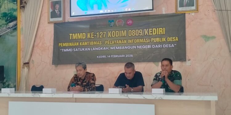 Pemkab Kediri Tekankan Pentingnya Layanan Informasi Publik Desa Dalam Program TMMD Ke-127 Kodim Kediri