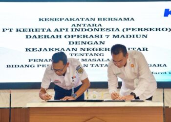 KAI Daop 7 Madiun dan Kejaksaan Negeri Blitar Teken MoU Penanganan Masalah Hukum Perdata dan TUN