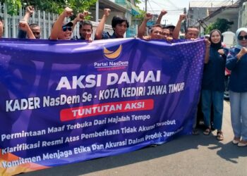 Kader NasDem Kota Kediri Gelar Aksi Damai, Desak Media Tempo Klarifikasi dan Permintaan Maaf