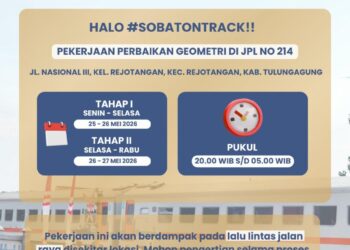 Daop 7 Himbau Pengguna Jalan Cari Rute Alternatif, Perbaikan Geometri Tulungagung Dimulai